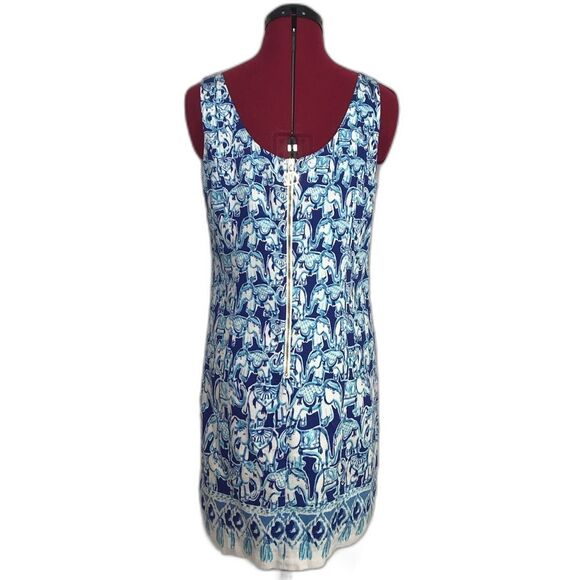 Lilly Pulitzer Cathy Shift Dress Women's Size 4 Bomber Blue Get Trunky - Picture 5 of 15